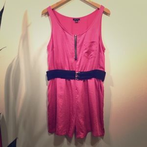 I ♥️ Ronson pink satin belted romper 💖 rare 💖✨